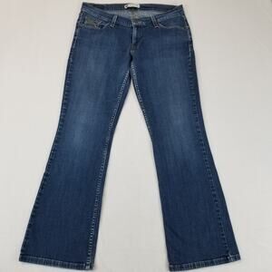Levis 524 Jeans Size 11 Blue Too Superlow Bootcut Flare Dark Wash Stretch 90s